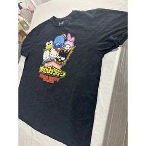 Sanrio My Hero Academia Hello Kitty and Friends Black T-Shirt 2XL Anime Tee